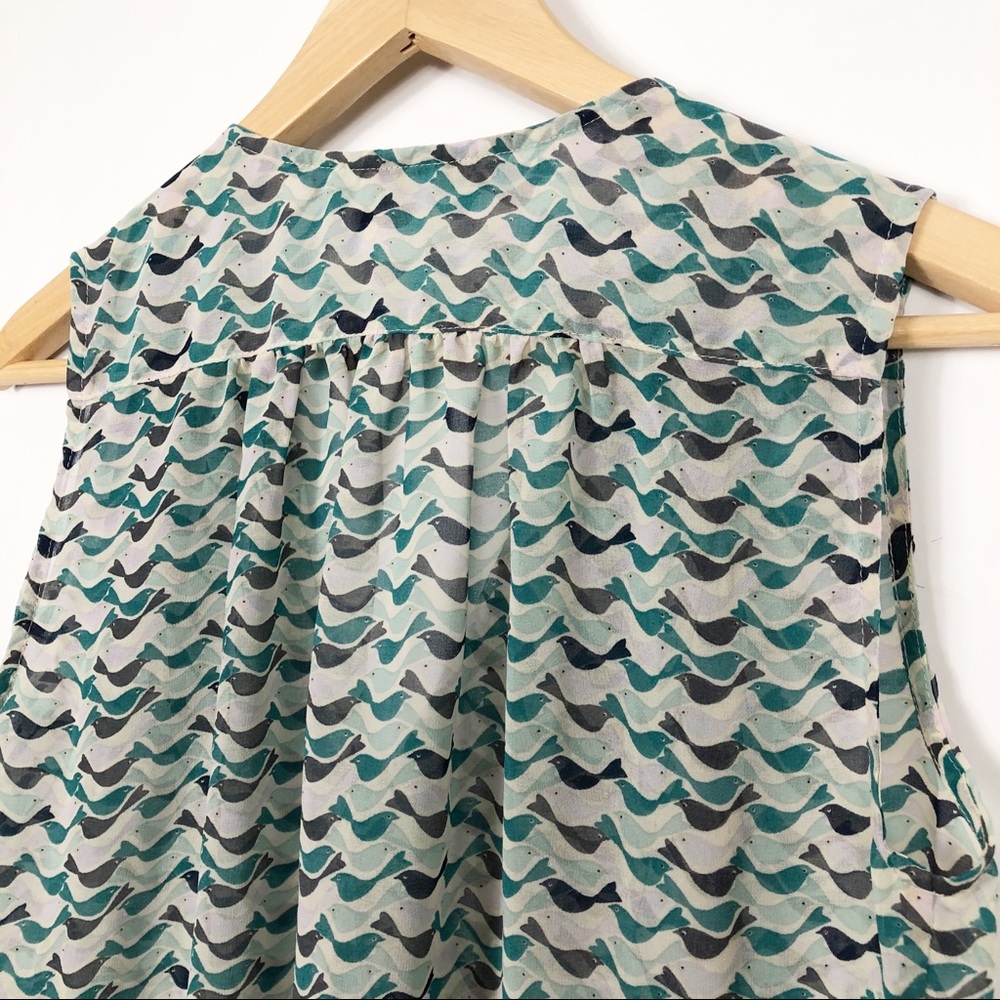 CAbi Sheer Faux Wrap Bird Tweet Tank - Picture 6 of 6